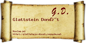 Glattstein Donát névjegykártya